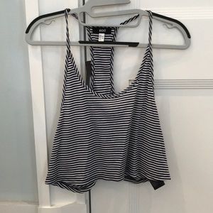 Cropped stripe tank top